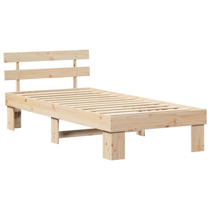 Bedframe met hoofdeinde 75x190 cm van massief grenenhout