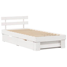 Bedframe met lade met hoofdeinde met opslag Wit 80 x 200 cm Massief grenenhout