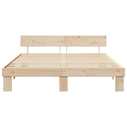 Bedframe met hoofdeinde Bruin 180 x 200 cm Massief grenenhout