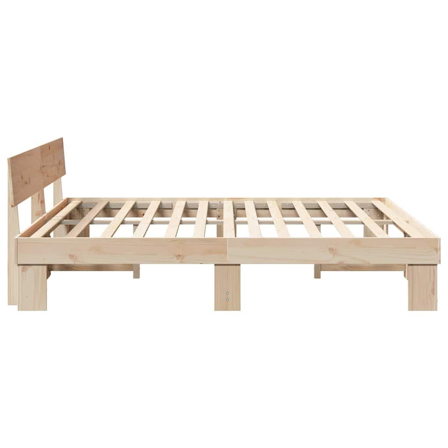 Bedframe met hoofdeinde Bruin 180 x 200 cm Massief grenenhout