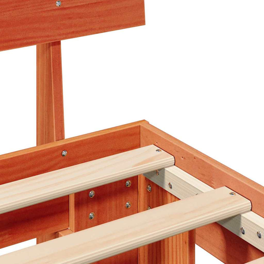 Bedframe met hoofdeinde Wasbruin 180 x 200 cm Grenenhout