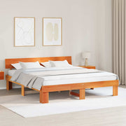 Bedframe 180x200 cm massief grenenhout wasbruin