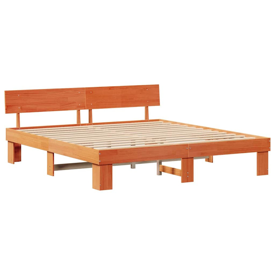 Bedframe met hoofdeinde Wasbruin 180 x 200 cm Grenenhout