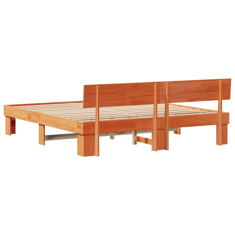 Bedframe met hoofdeinde Wasbruin 180 x 200 cm Grenenhout