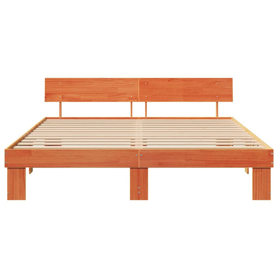 Bedframe met hoofdeinde Wasbruin 180 x 200 cm Grenenhout