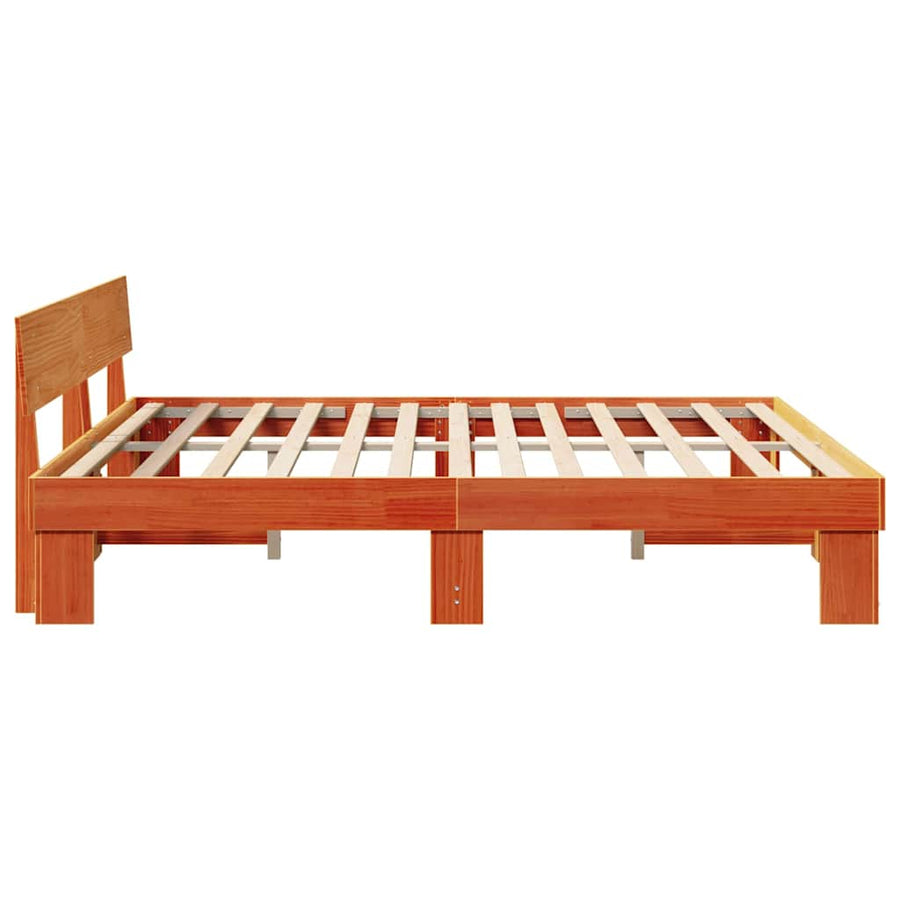 Bedframe met hoofdeinde Wasbruin 180 x 200 cm Grenenhout