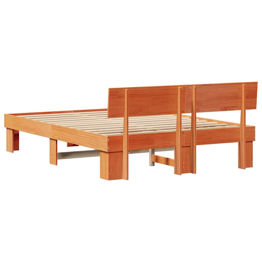 Bedframe met hoofdeinde Wasbruin 160 x 200 cm Grenenhout