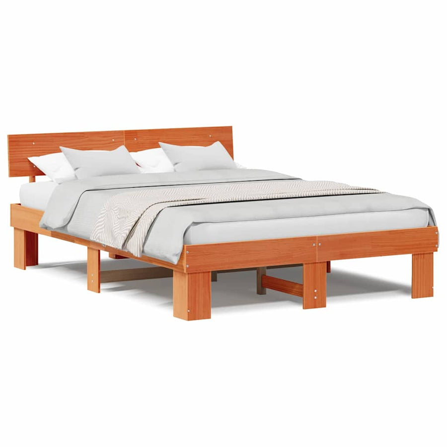 Bedframe Wasbruin 150 x 200 cm Massief grenenhout