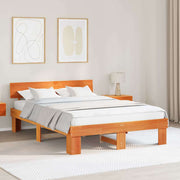 Bedframe 140x200 cm massief grenenhout wasbruin
