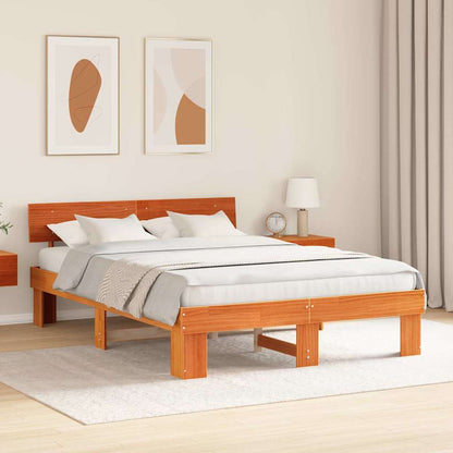 Bedframe Wasbruin 140 x 200 cm Massief grenenhout