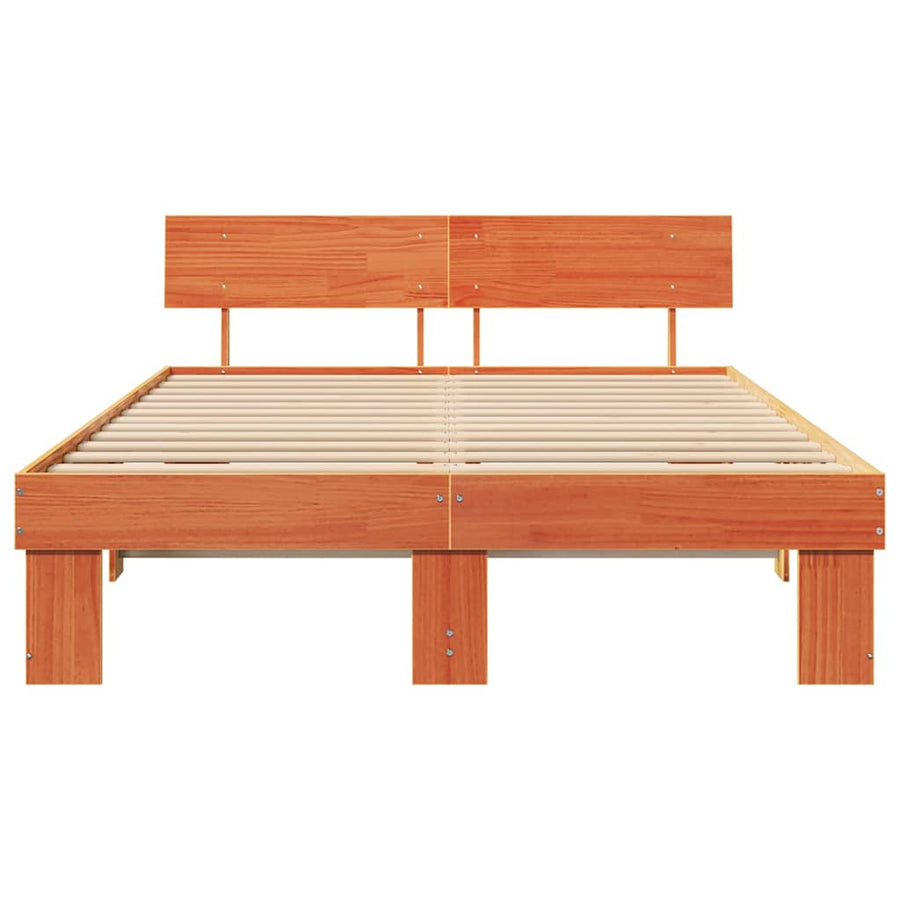 Bedframe Wasbruin 140 x 200 cm Massief grenenhout