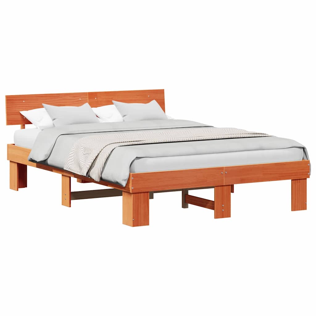 Bedframe Wasbruin 140 x 200 cm Massief grenenhout