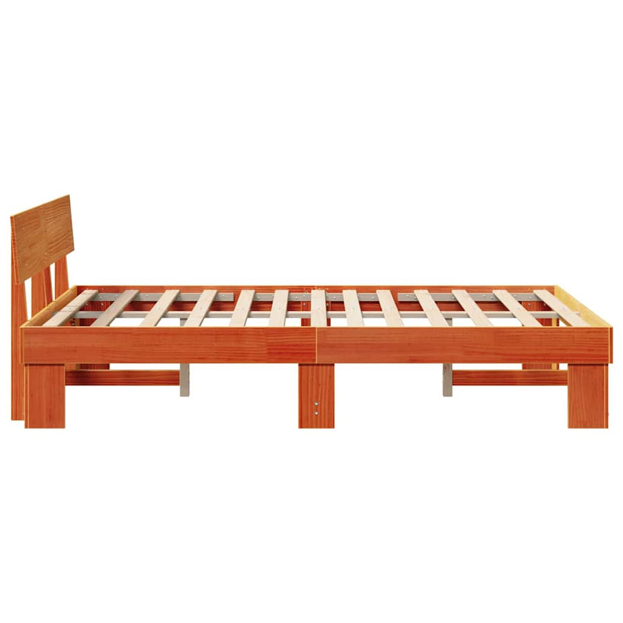 Bedframe Wasbruin 140 x 190 cm Massief grenenhout