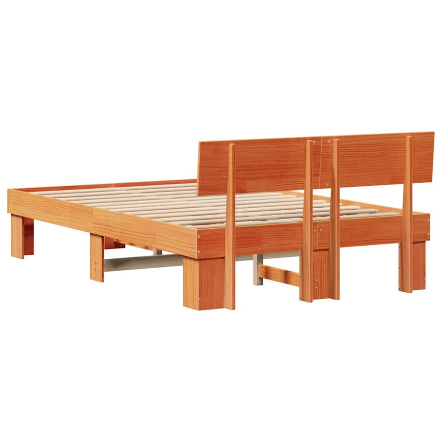 Bedframe Wasbruin 135 x 190 cm Massief grenenhout