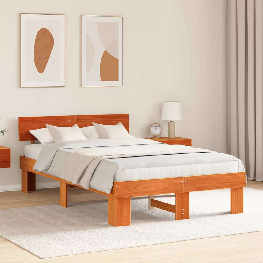 Bedframe Wasbruin 120 x 190 cm Massief grenenhout