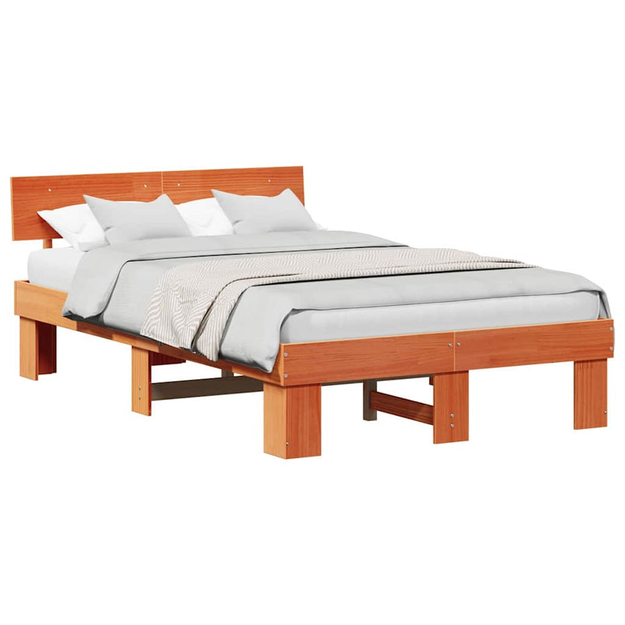 Bedframe Wasbruin 120 x 190 cm Massief grenenhout