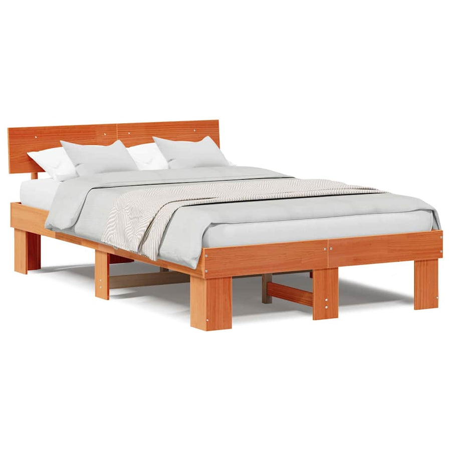 Bedframe Wasbruin 120 x 190 cm Massief grenenhout