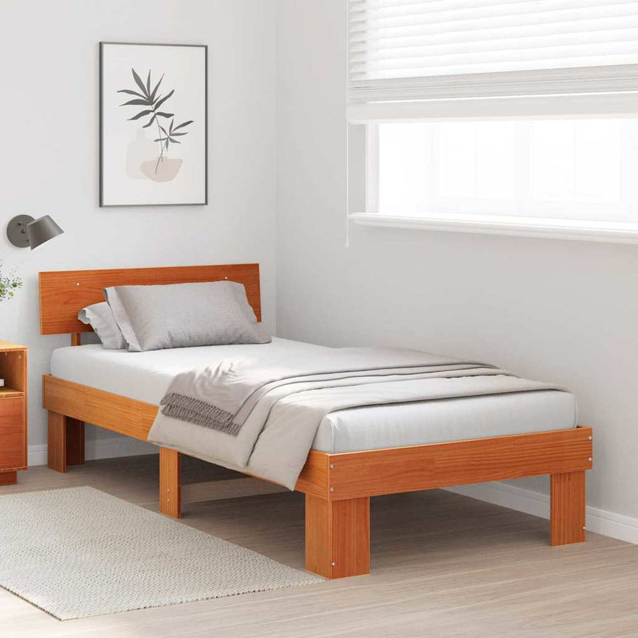 Bedframe Wasbruin 100 x 200 cm Massief grenenhout