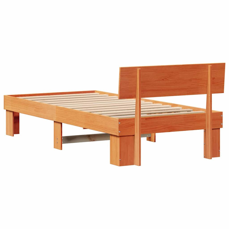 Bedframe Wasbruin 100 x 200 cm Massief grenenhout