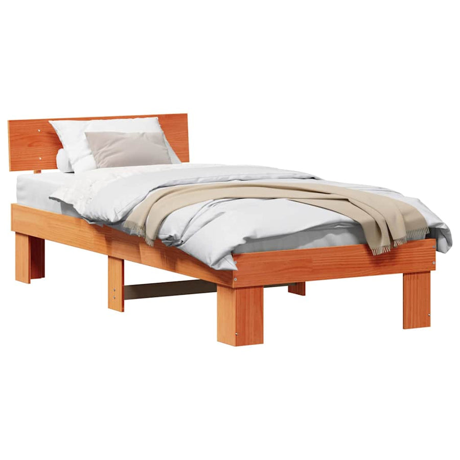 Bedframe Wasbruin 100 x 200 cm Massief grenenhout