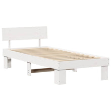 Bedframe met hoofdeinde Wit 90 x 200 cm Massief grenenhout