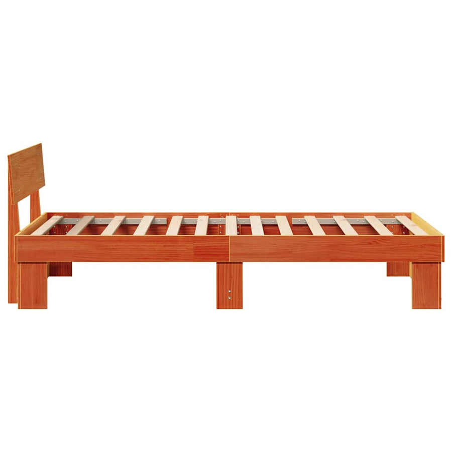 Bedframe met hoofdeinde Wasbruin 90 x 190 cm Massief grenenhout