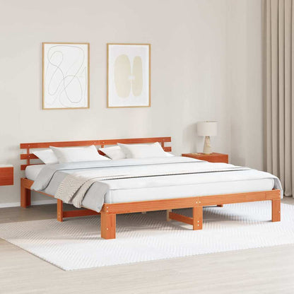 Bedframe Wasbruin 200 x 200 cm Massief grenenhout
