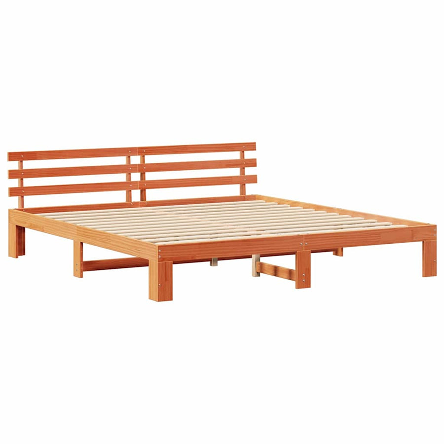 Bedframe Wasbruin 200 x 200 cm Massief grenenhout