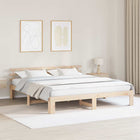 Bed Frame with Headboard Natural 180 x 200 cm Solid Pine Wood