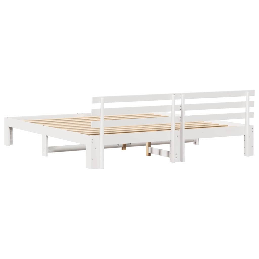 Bedframe met hoofdbord Wit 180x200 cm van Massief Grenenhout