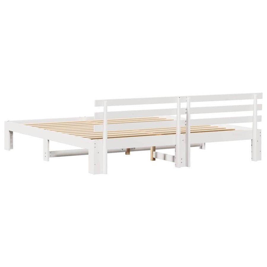 Bedframe met hoofdbord Wit 180x200 cm van Massief Grenenhout