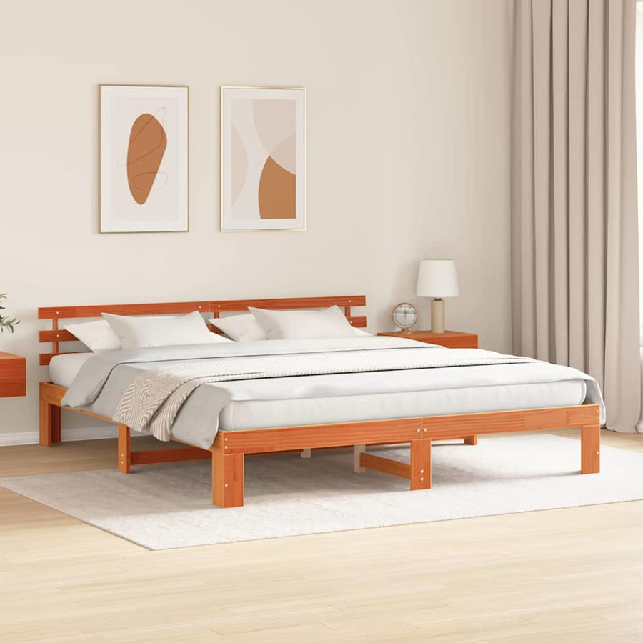 Bedframe Wasbruin 180 x 200 cm Massief grenenhout