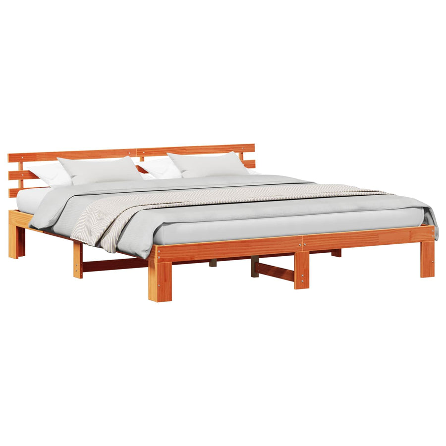 Bedframe Wasbruin 180 x 200 cm Massief grenenhout
