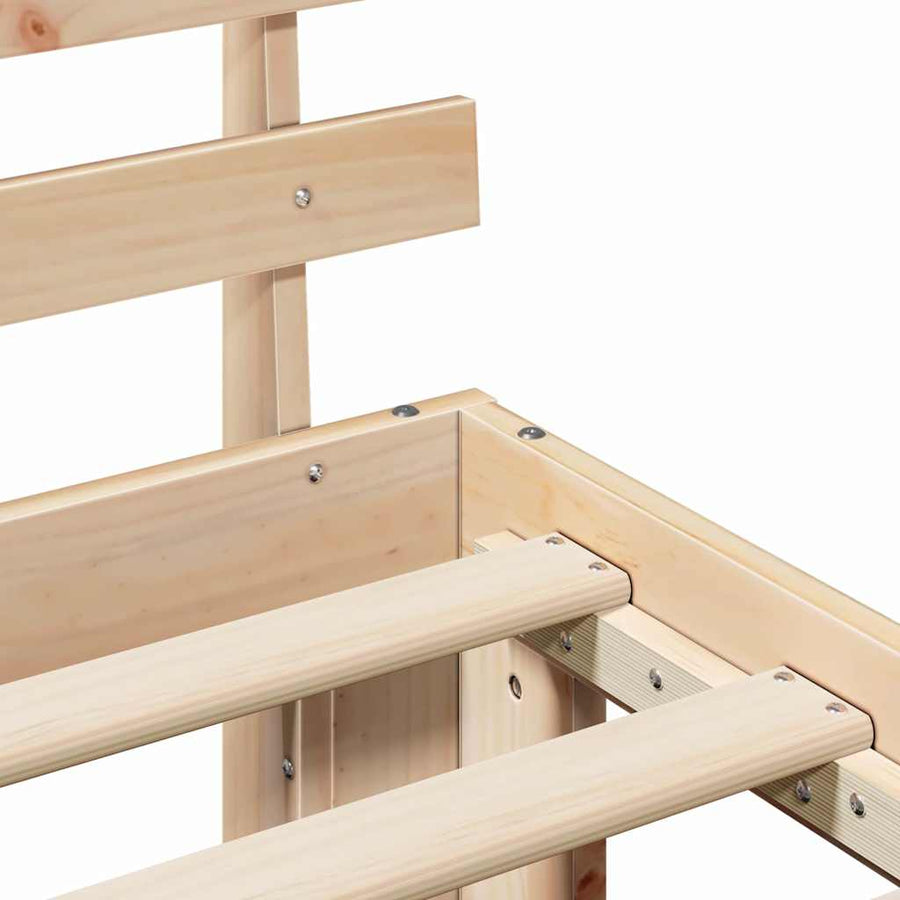 Bedframe met hoofdeinde Naturel 160 x 200 cm Massief grenenhout