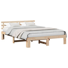 Bedframe met hoofdeinde Naturel 160 x 200 cm Massief grenenhout