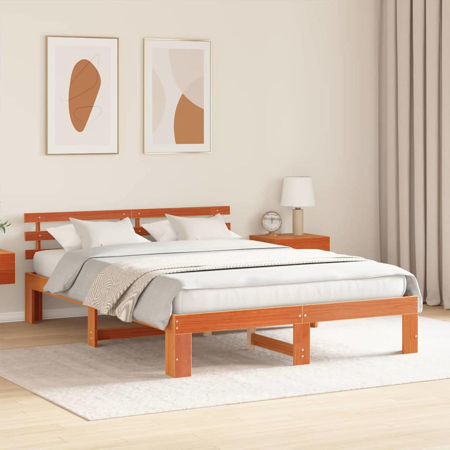 Bedframe Wasbruin 160 x 200 cm Massief grenenhout