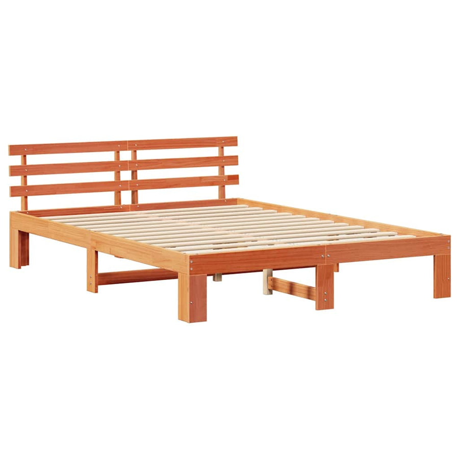 Bedframe Wasbruin 150 x 200 cm Massief grenenhout