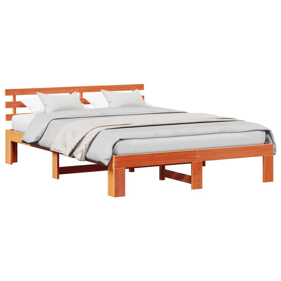 Bedframe Wasbruin 140 x 200 cm Massief grenenhout