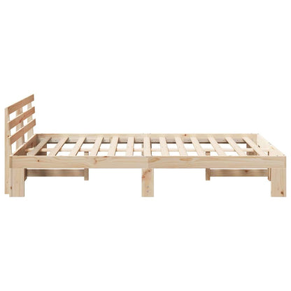 Bedframe met hoofdeinde Naturel 120 x 200 cm Massief grenenhout