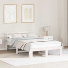 Bed frame with headboard White 120 x 200 cm Solid pine wood