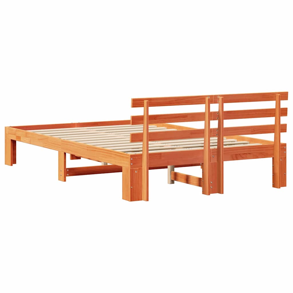Bedframe Wasbruin 140 x 190 cm Massief grenenhout