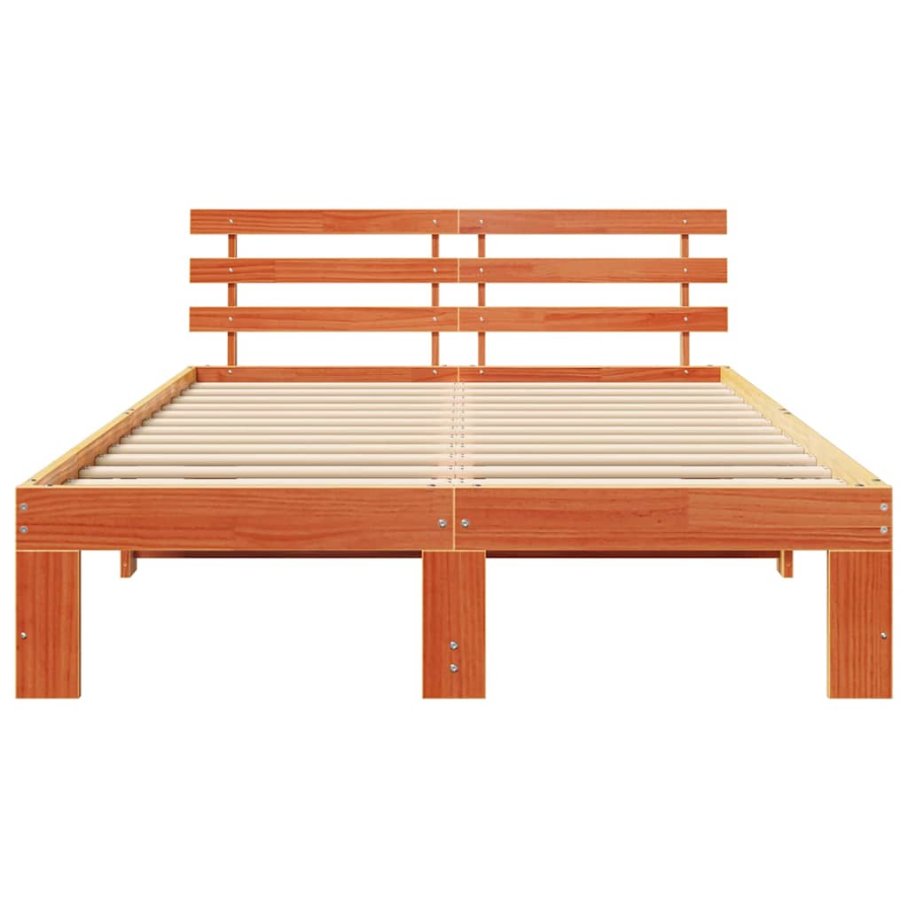 Bedframe Wasbruin 135 x 190 cm Massief grenenhout