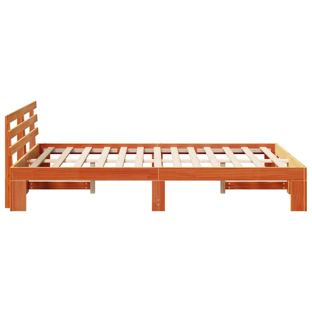 Bedframe Wasbruin 135 x 190 cm Massief grenenhout