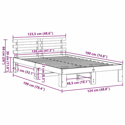 Bedframe Wasbruin 120 x 190 cm Massief grenenhout