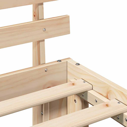 Bedframe met hoofdeinde Naturel 100 x 200 cm Massief grenenhout
