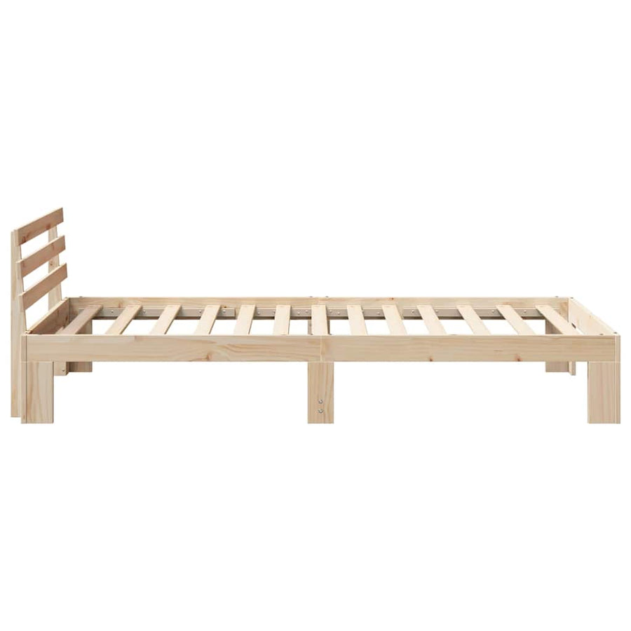 Bedframe met hoofdeinde Naturel 100 x 200 cm Massief grenenhout