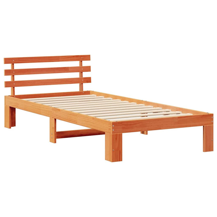 Bedframe Wasbruin 100 x 200 cm Massief grenenhout