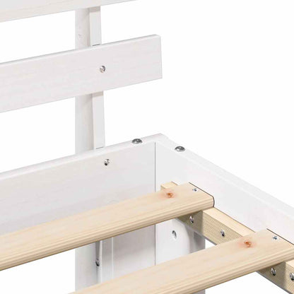 Bedframe met hoofdeinde Wit 90 x 200 cm Massief grenenhout