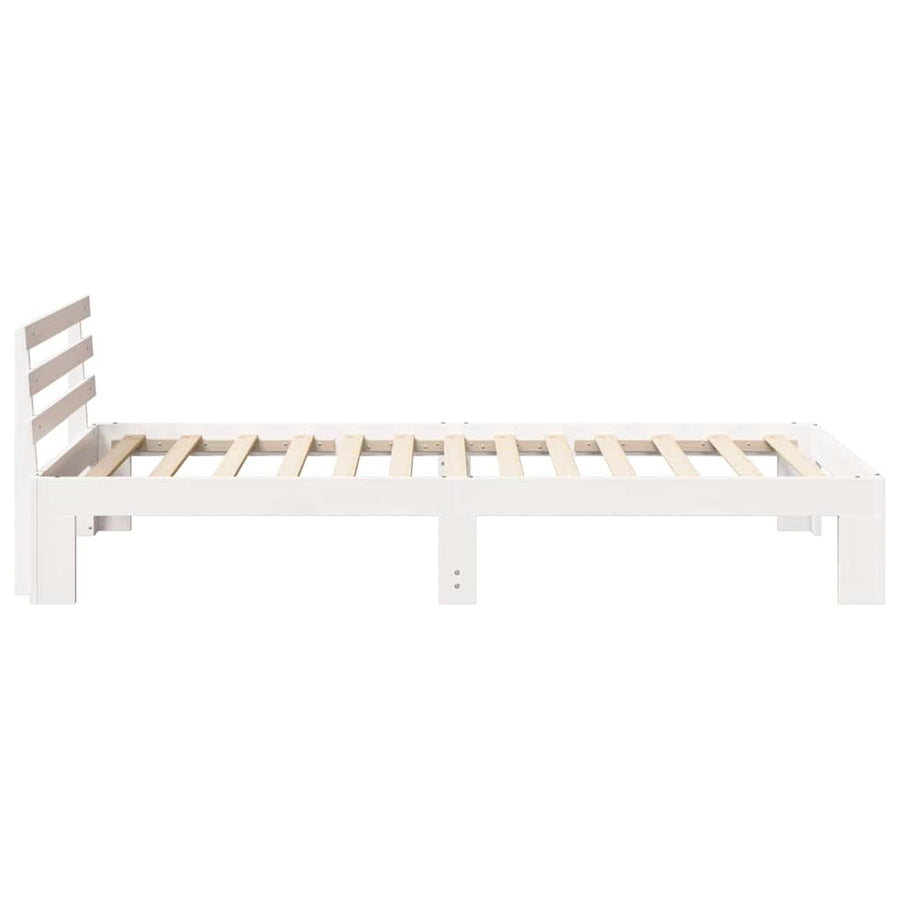 Bedframe met hoofdeinde Wit 80 x 200 cm Massief grenenhout