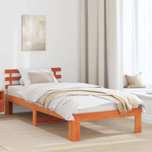 Bedframe met hoofdeinde Wasbruin 80 x 200 cm Massief grenenhout